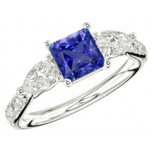 natural round sapphire 3ct ring side angle