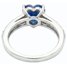 Blue Sapphire Gemstone Ring Heart Cut 3.50 Carats Prong Set Jewellery