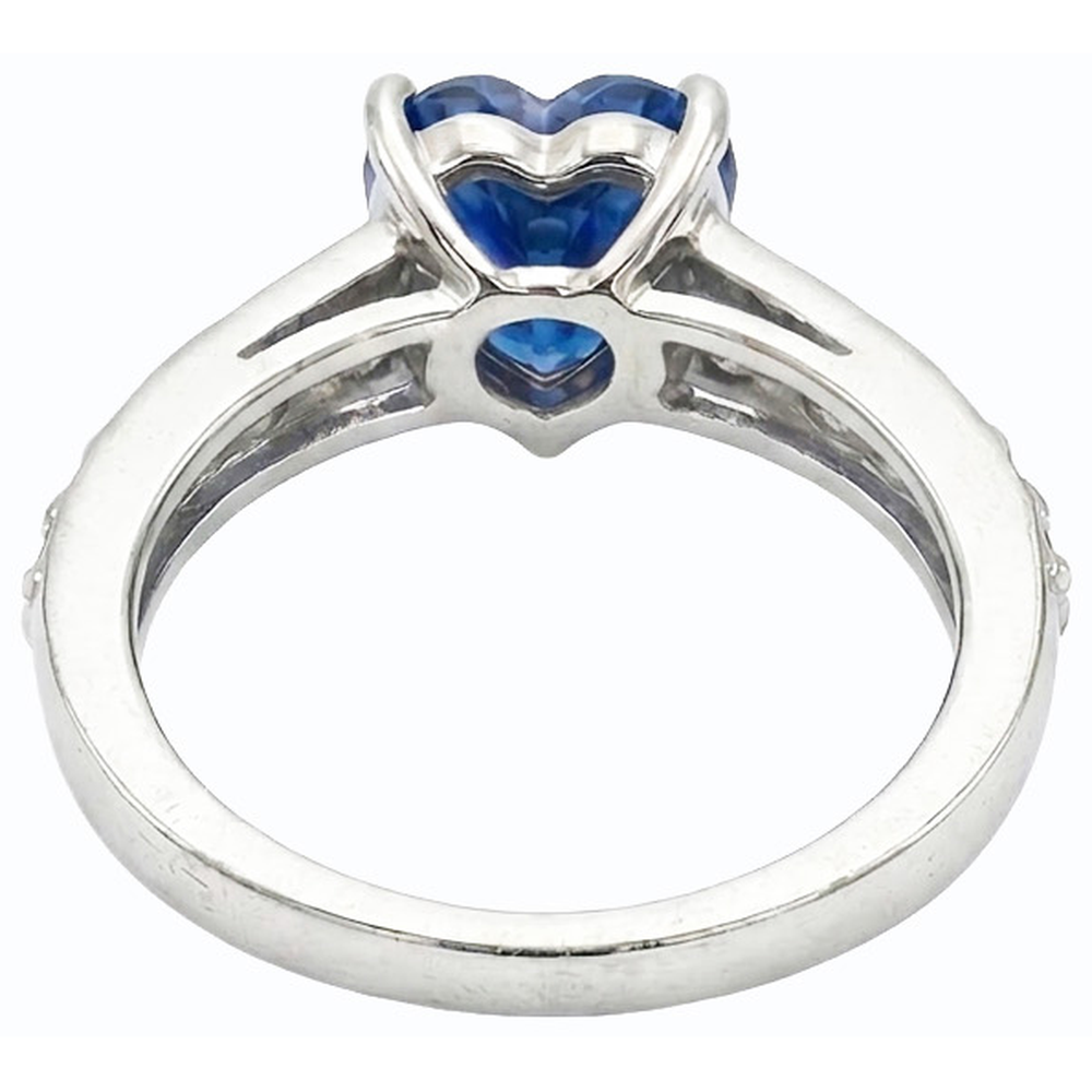 Blue Sapphire Gemstone Ring Heart Cut 3.50 Carats Prong Set Jewellery