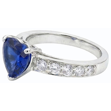 Blue Sapphire Gemstone Ring Heart Cut 3.50 Carats Prong Set Jewellery