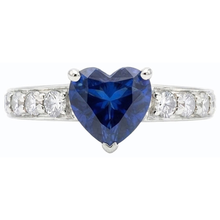 Blue Sapphire Gemstone Ring Heart Cut 3.50 Carats Prong Set Jewellery