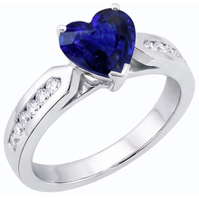 natural round sapphire 2.50ct ring front view