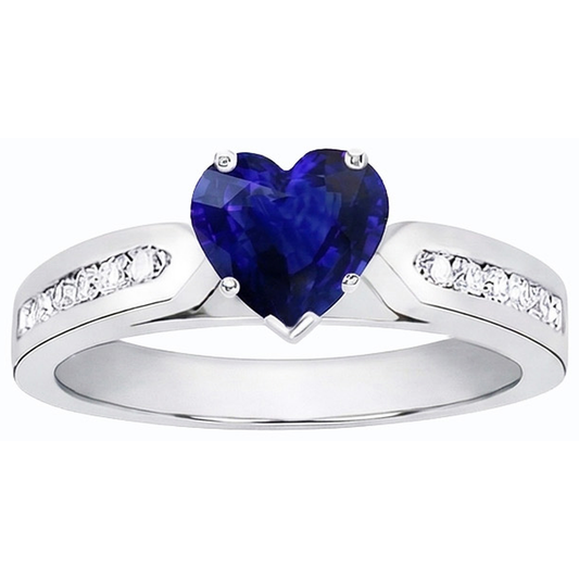 natural round sapphire 2.50ct ring side angle