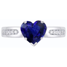 natural round sapphire 2.50ct ring top view