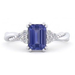 Natural Sapphire Ring 2ct - White Gold 14K