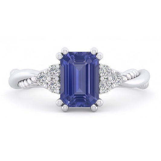 natural emerald sapphire 2ct ring front view