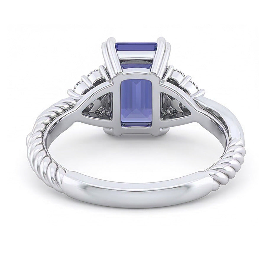 natural emerald sapphire 2ct ring profile view