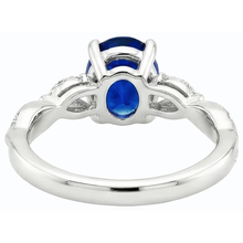 natural round sapphire 4.50ct ring top view