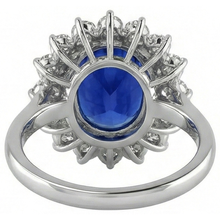 Blue Sapphire Gold 14K Natural Earth Mined Diamond Ring