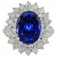 Blue Sapphire Gold 14K Natural Earth Mined Diamond Ring