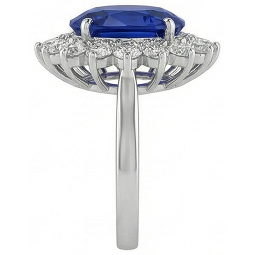 Blue Sapphire Gold 14K Natural Earth Mined Diamond Ring