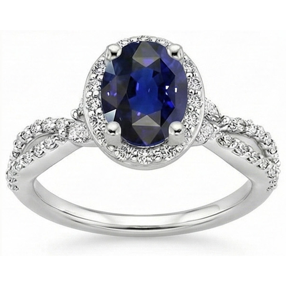 natural round sapphire 5ct ring close up detail