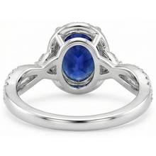 natural round sapphire 5ct ring three quarter angle
