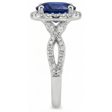 natural round sapphire 5ct ring with diamond accents