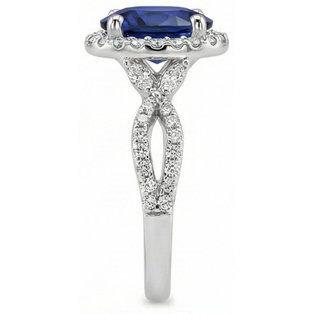 natural round sapphire 5ct ring with diamond accents