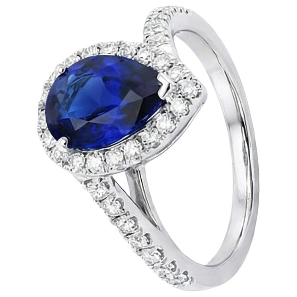 natural round sapphire 4.50ct ring close up detail