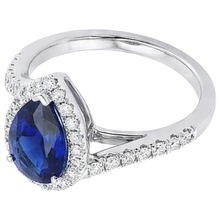 natural round sapphire 4.50ct ring top view