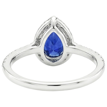 Blue Sapphire Halo Engagement Ring White Gold Accents 5.50 Carats