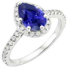 Blue Sapphire Halo Engagement Ring White Gold Accents 5.50 Carats