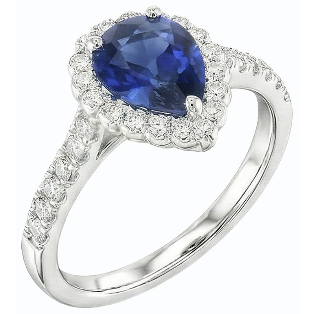 natural round sapphire 3.50ct ring side angle