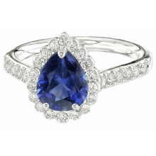 natural round sapphire 3.50ct ring close up detail