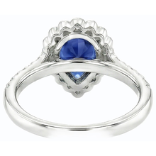 natural round sapphire 3.50ct ring top view