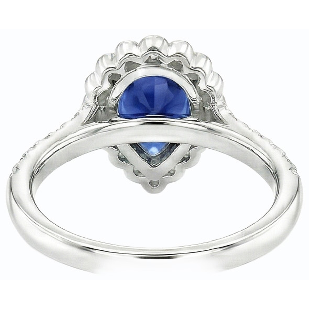 natural round sapphire 3.50ct ring top view