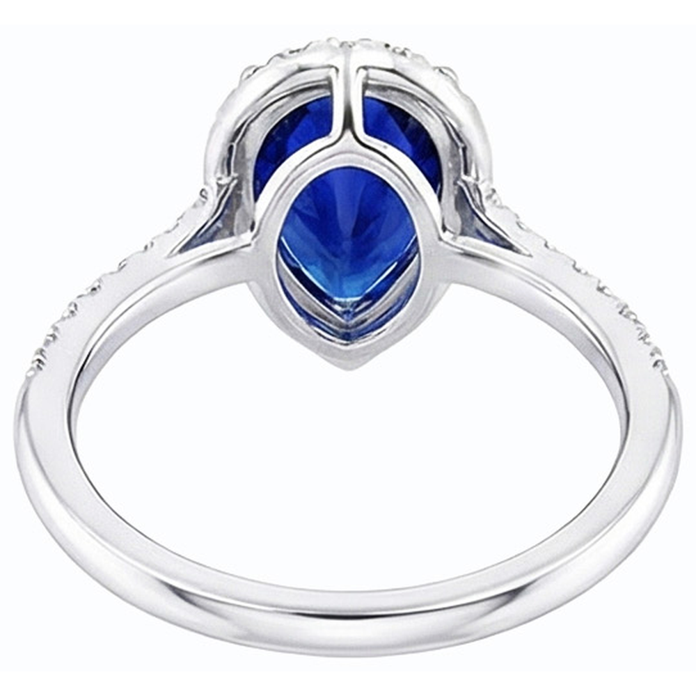 natural round sapphire 3.50ct ring side angle