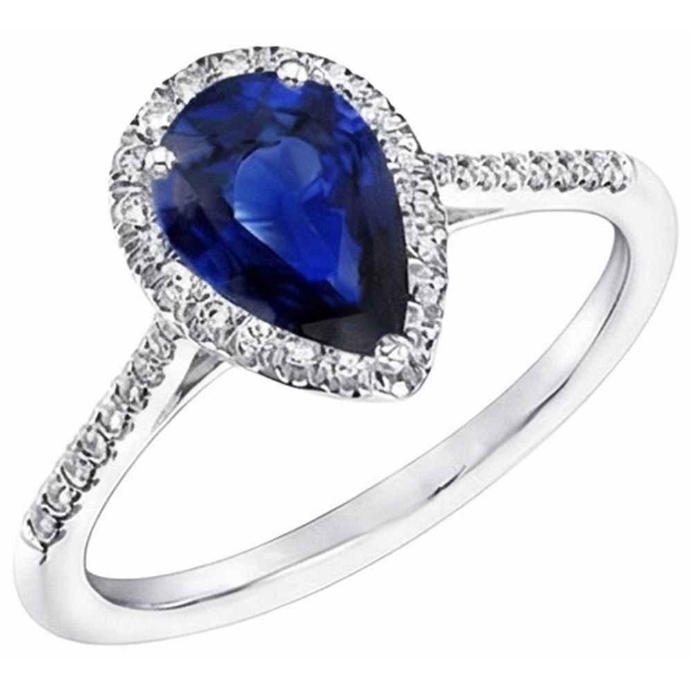 natural round sapphire 3.50ct ring close up detail
