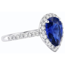 natural round sapphire 3.50ct ring top view