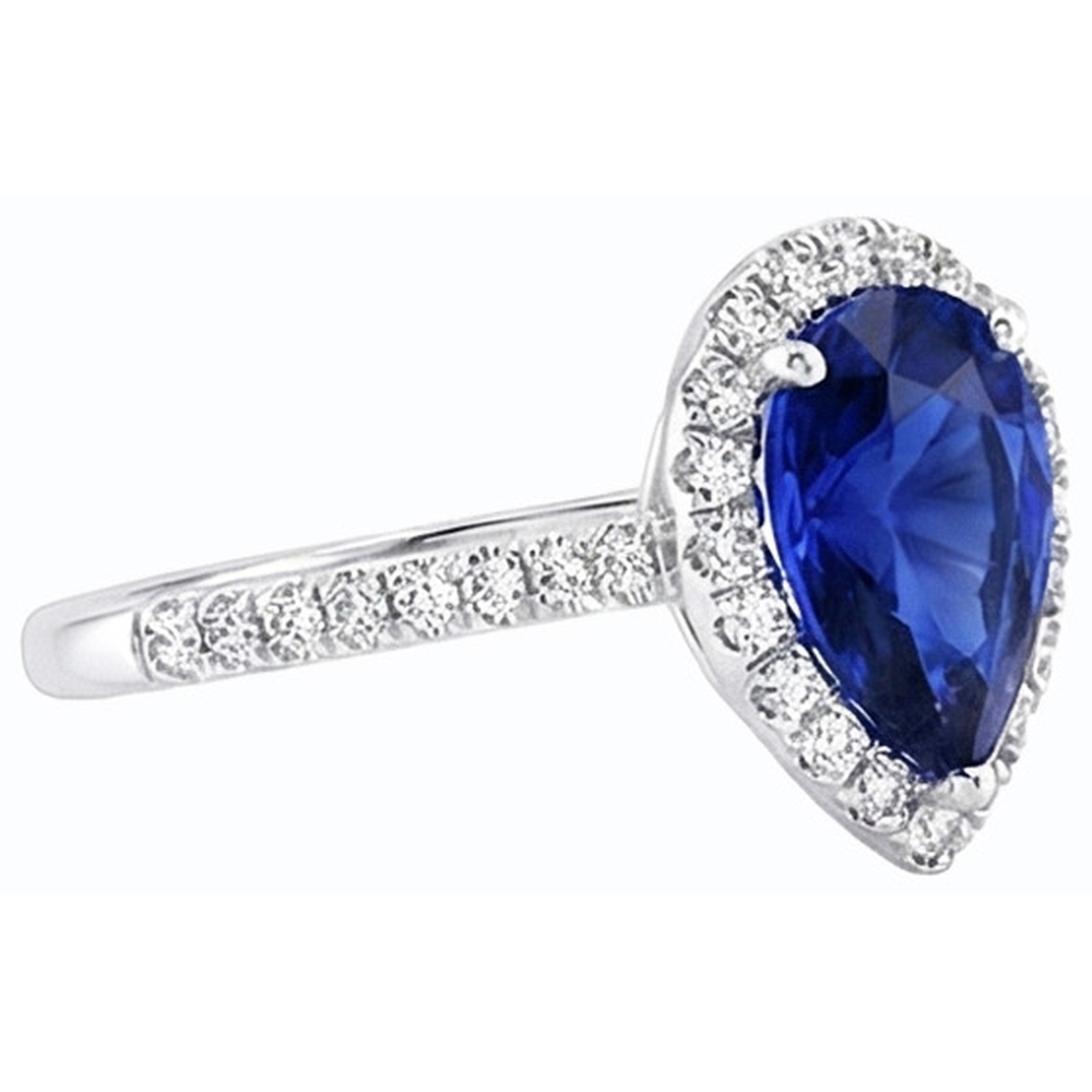 natural round sapphire 3.50ct ring top view