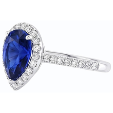 natural round sapphire 3.50ct ring profile view