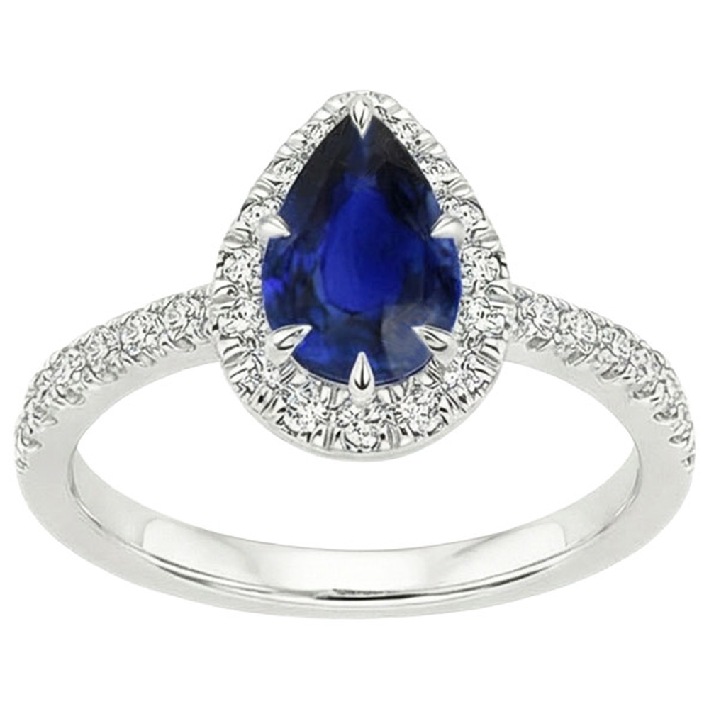 natural round sapphire 5.50ct ring profile view