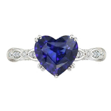 natural round sapphire 2.50ct ring front view