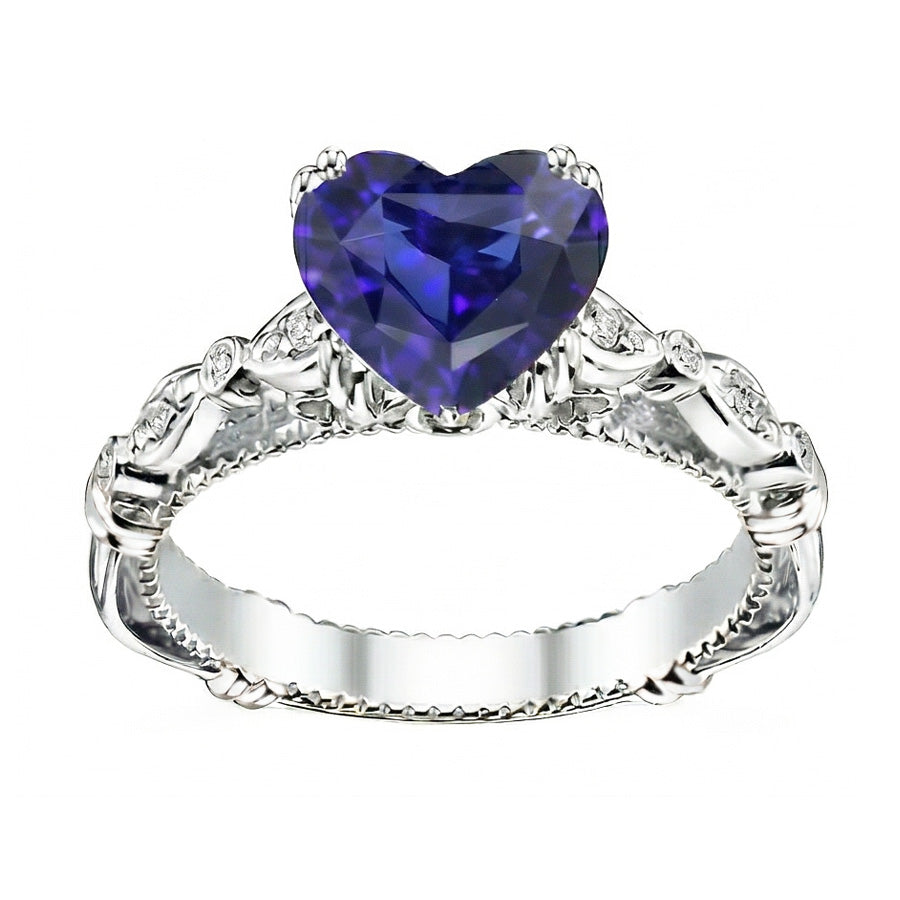 natural round sapphire 2.50ct ring side angle