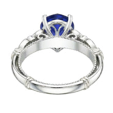 natural round sapphire 2.50ct ring top view