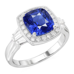 Blue Sapphire Jewellery And Natural Earth Mined Diamond Ring