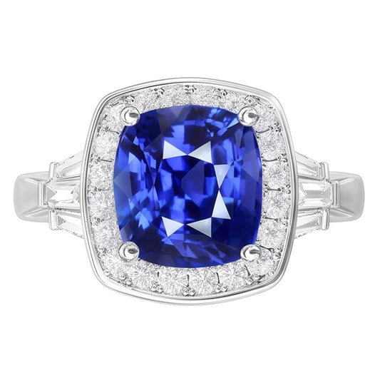 Blue Sapphire Jewellery And Natural Earth Mined Diamond Ring