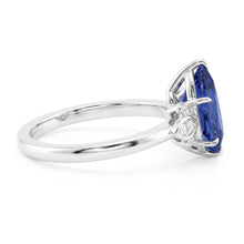 Blue Sapphire Natural Earth Mined Diamond Anniversary Ring 2 Carats Pear Cut Prong Set New