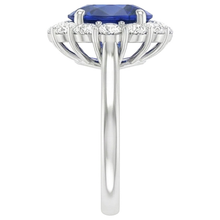 Blue Sapphire Natural Earth Mined Diamond Engagement Ring Oval Ceylon Gemstone 9.25 Carats