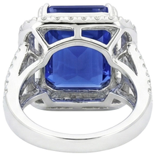 Blue Sapphire Natural Earth Mined Diamond Halo Engagement Ring 6.50 Carats Gold 14K