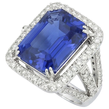 Blue Sapphire Natural Earth Mined Diamond Halo Engagement Ring 6.50 Carats Gold 14K