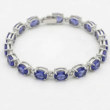 Blue Sapphire Natural Earth Mined Diamond Tennis Bracelet Prong Set 18 Carats Jewellery