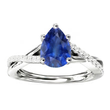 Blue Sapphire Natural Earth Mined Diamond Wedding Ring Jewellery Twist Style 2.50 Carats