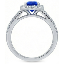 natural round sapphire 3.50ct ring profile view