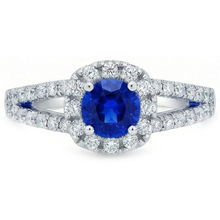natural round sapphire 3.50ct ring side angle