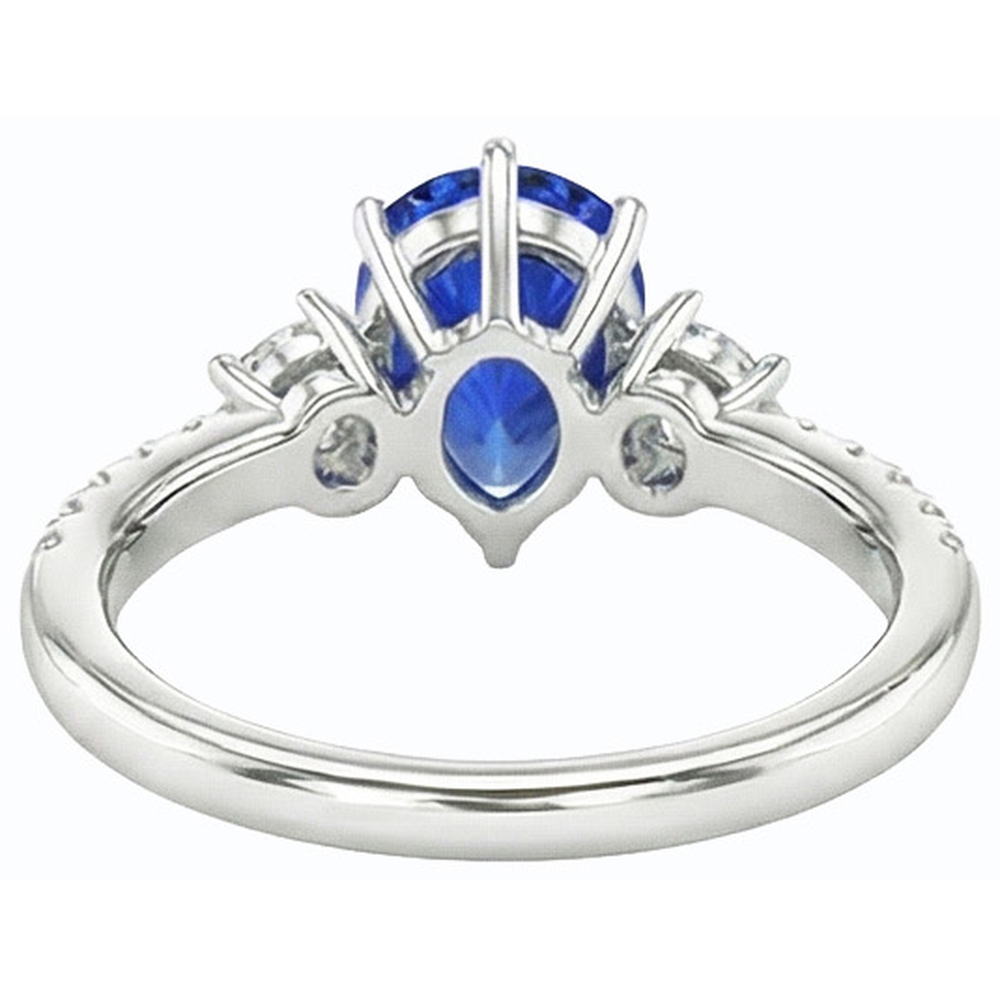 natural round sapphire 3ct ring top view