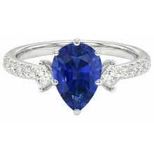 natural round sapphire 3ct ring profile view