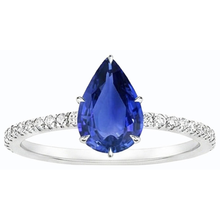 Blue Sapphire Ring With Pave Set Natural Earth Mined Diamond Accents Gold 4.50 Carats