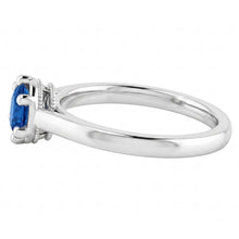 Blue Sapphire Round Ring Prong Style 1.25 Carats White Gold 14K